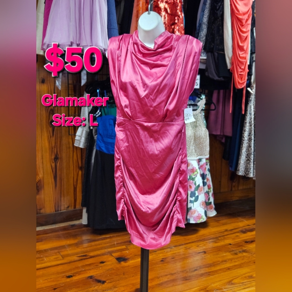 Pink Satin Dress